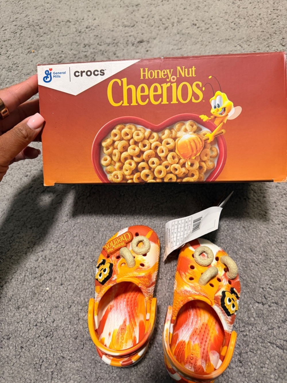 CROCS Kids Orange & Yellow Honey Nut Cheerios Clog Sandals